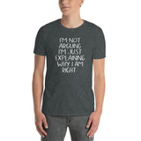 I'm Not Arguing I'm Just Explaining Why I Am Right Shirt / Funny Shirt / Always Right Shirt / Humor Tee / Funny Gift TShirt / Free Shipping