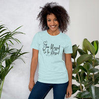 Too Blessed To Be Stressed Short-Sleeve TShirt / Blessed Shirt / Inspirational Shirt / Faith Tee / Free Shipping / Gift Idea / Heart