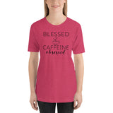 Blessed and Caffeine Obsessed Shirt / Faith Tshirt / Chocolate Tea Coffee Shirt / Free Shipping / Bless Motivation Inspiration