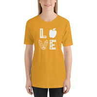 Teacher Love Short-Sleeve T-Shirt / Love Shirt / Teacher Shirt / Free Shipping / Apple Crayon Pencil Tee / Teacher Gift Idea