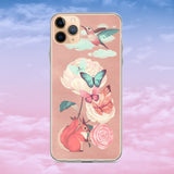 Squirrel Butterfly Humming Bird iPhone Case / Roses iPhone Cover / Dreamy Clouds / Apple iPhone Case / Free Shipping